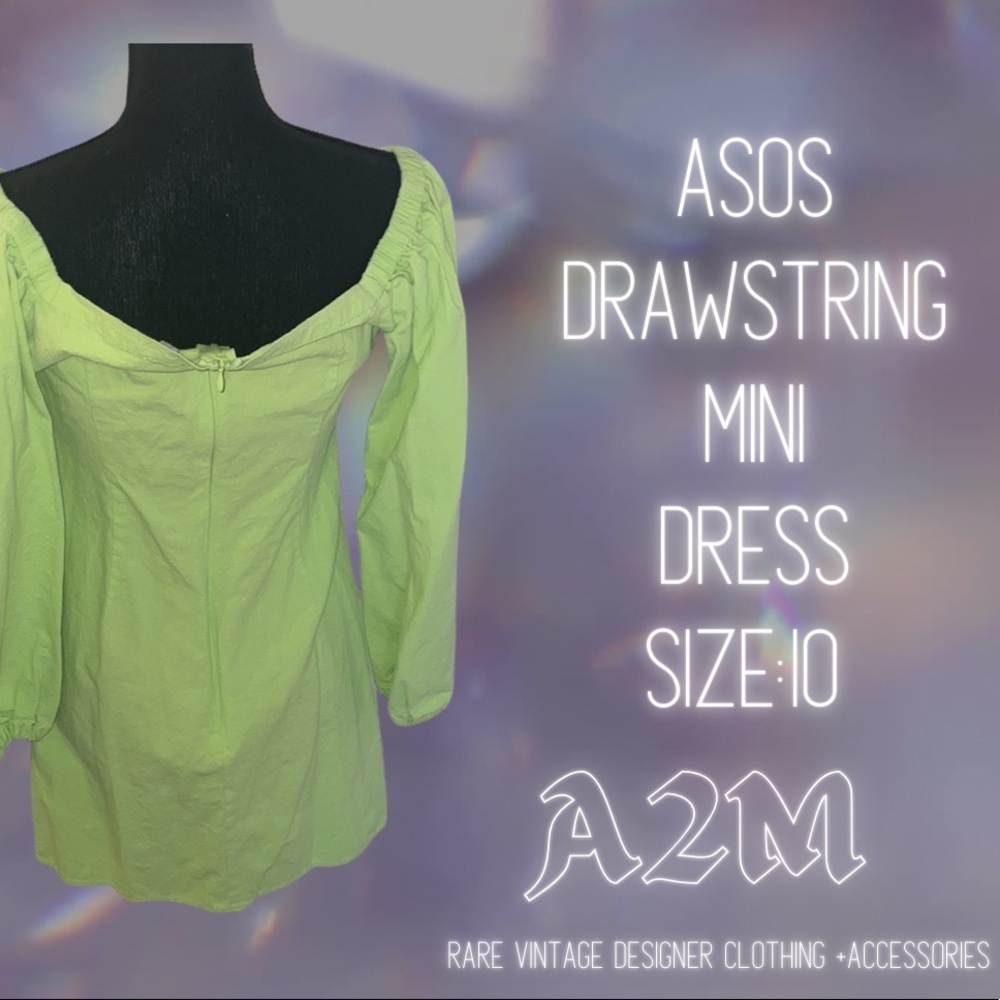ASOS Drawstring Mini Dress Size 10 - Picture 2 of 9